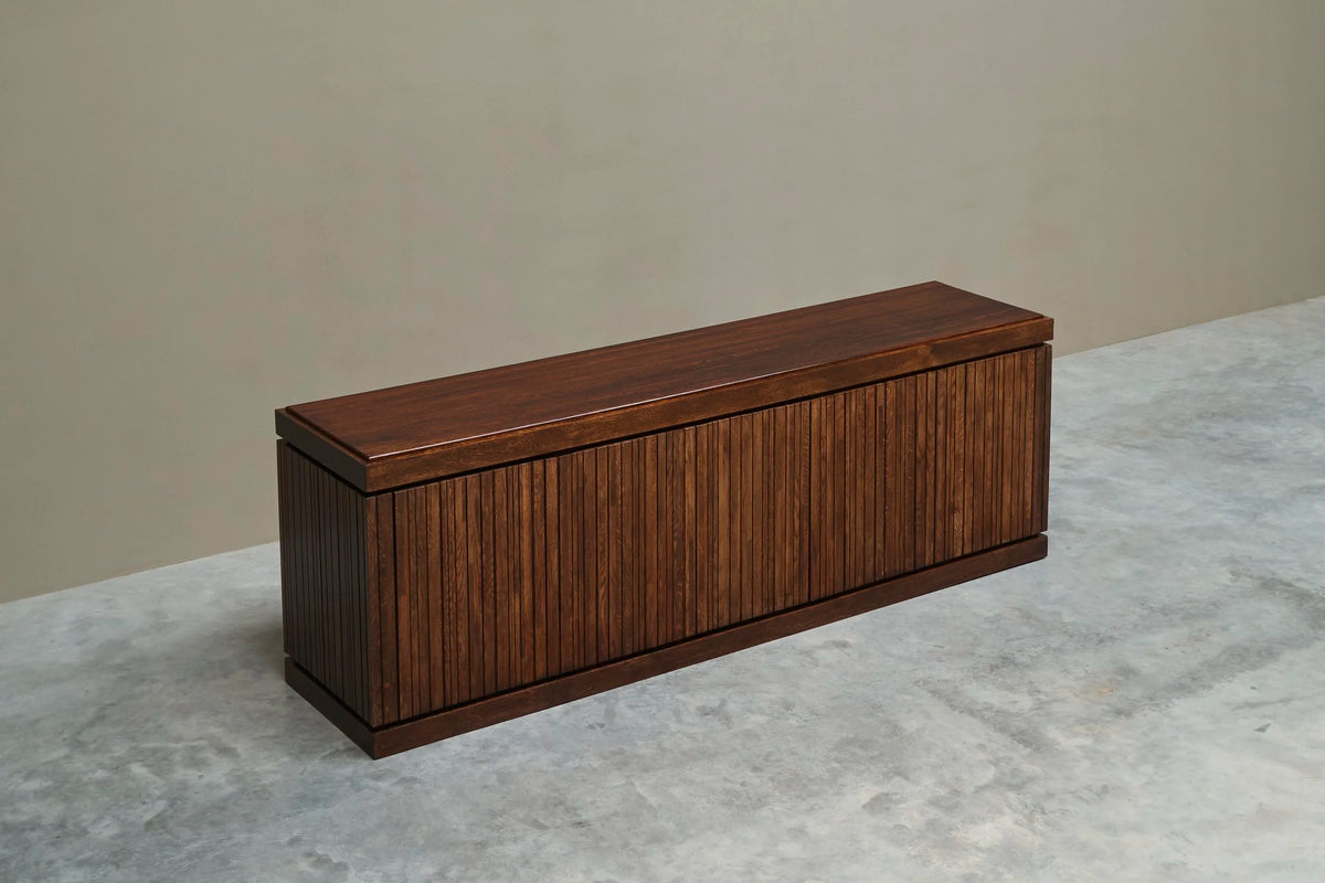 Exceptional and Unique Freestanding Sideboard in Solid Oak, Belgium, 1970s — additional view