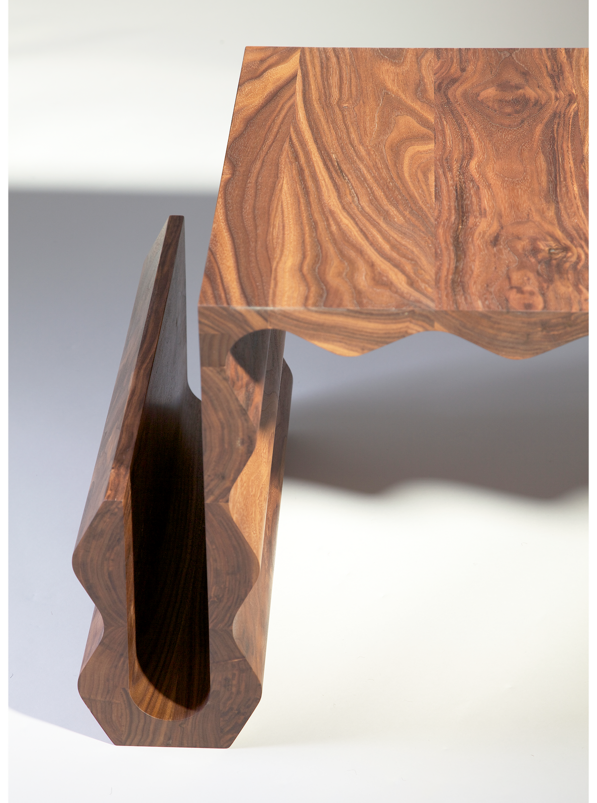 Optable Coffee Table — angled view highlighting rich wooden texture