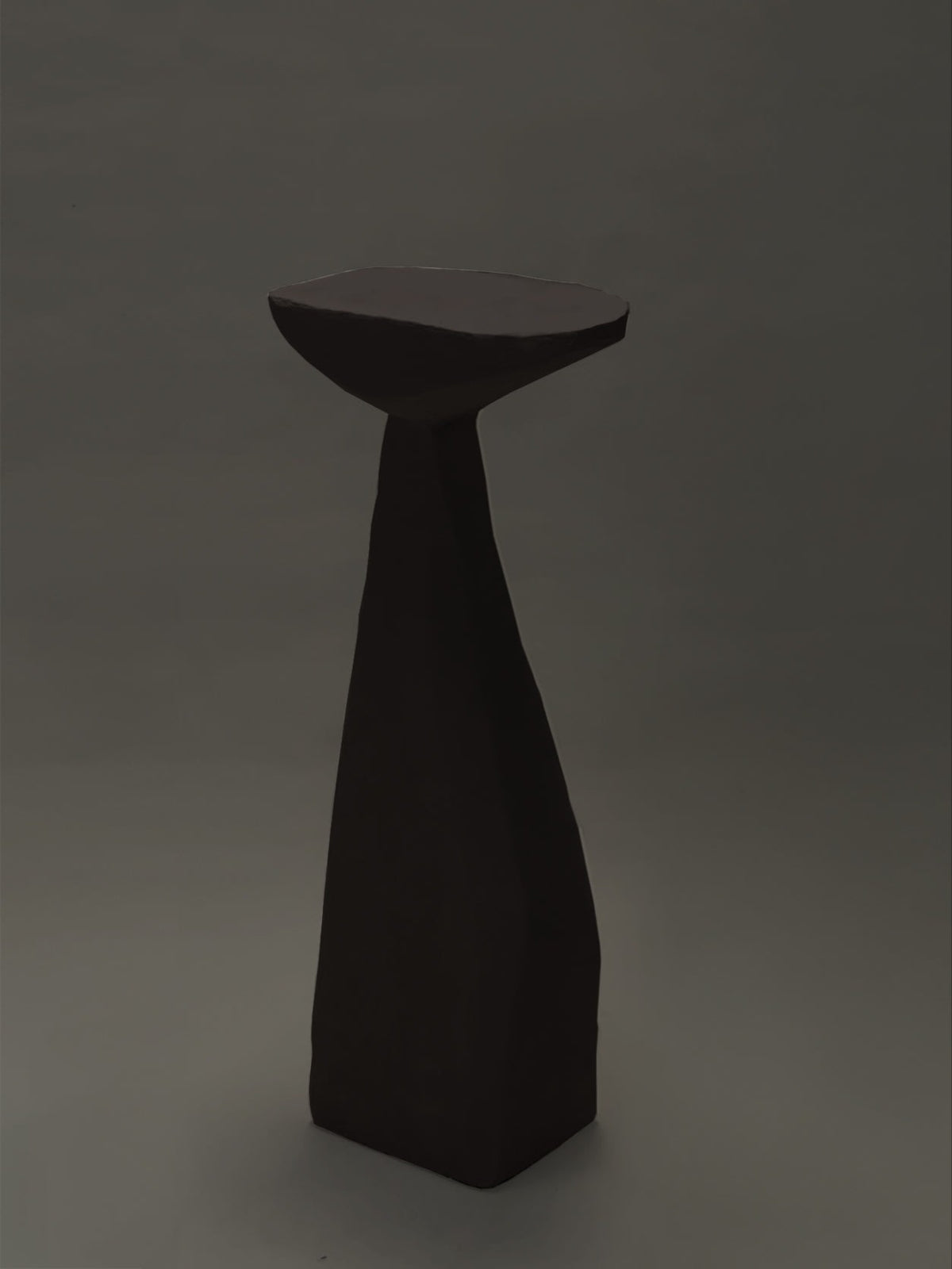 Ruins Totem black side table by Szymon Keller, angular design