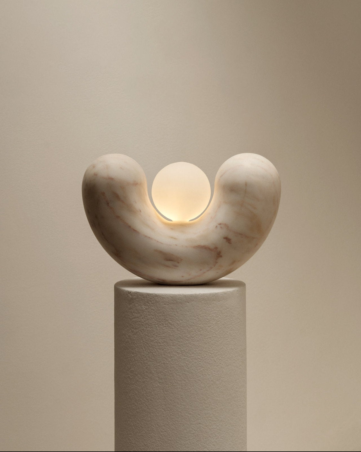 Lamp in Marbel Estremoz and Travertine - Collection by Joana Vilaca Studio | The Oblist