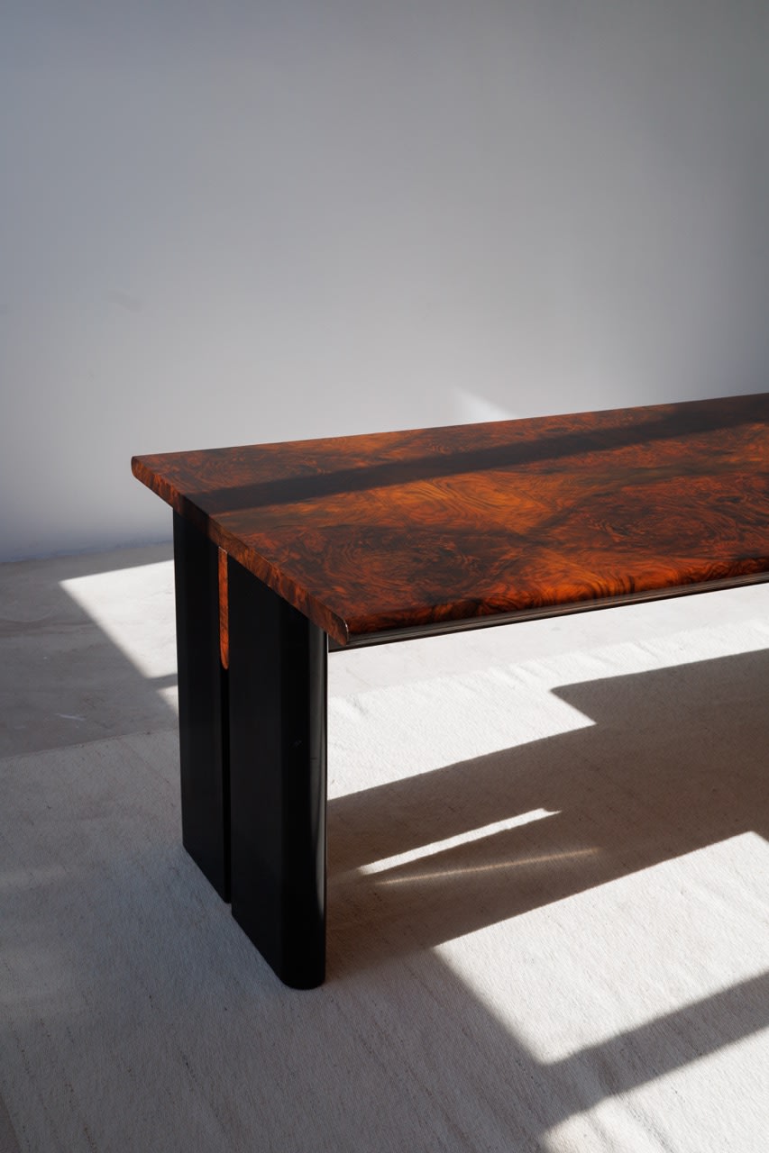 Executive Burlwood Desk and small cabinet 1980s — lifestyle setting