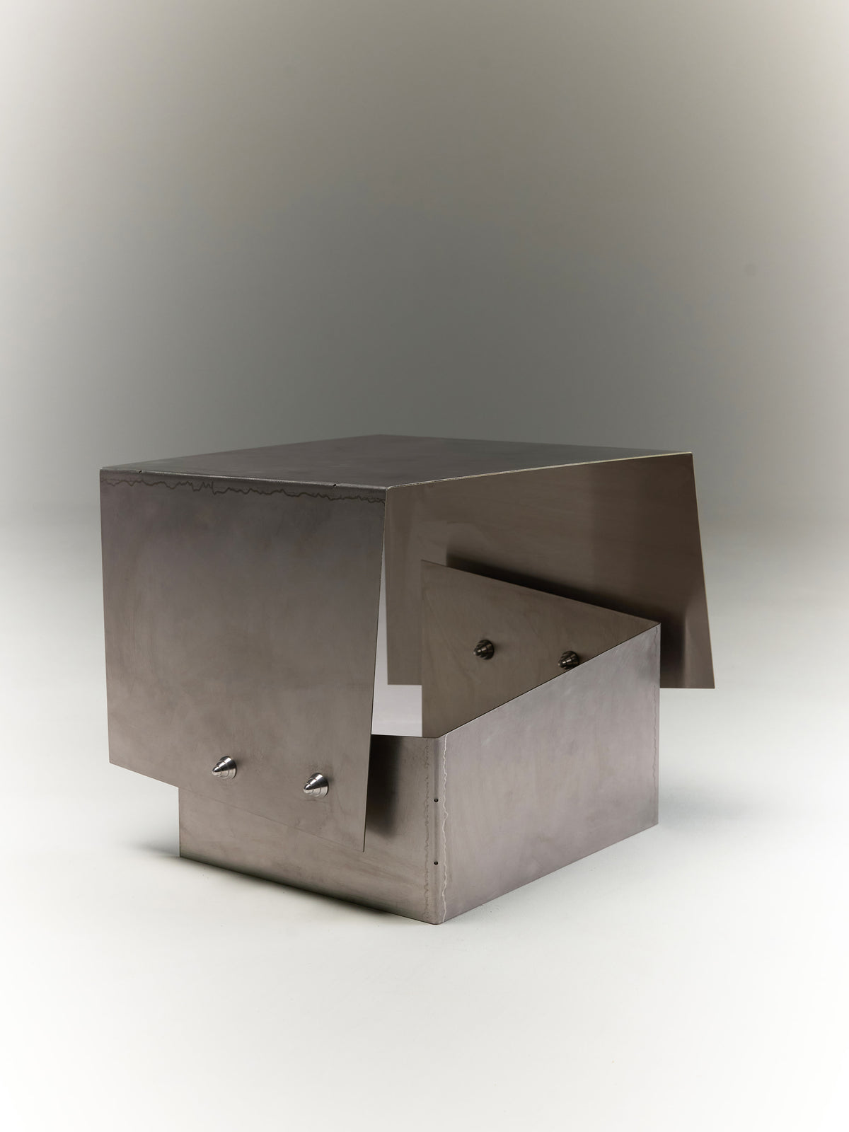 Stainless Steel Side Table — side angle