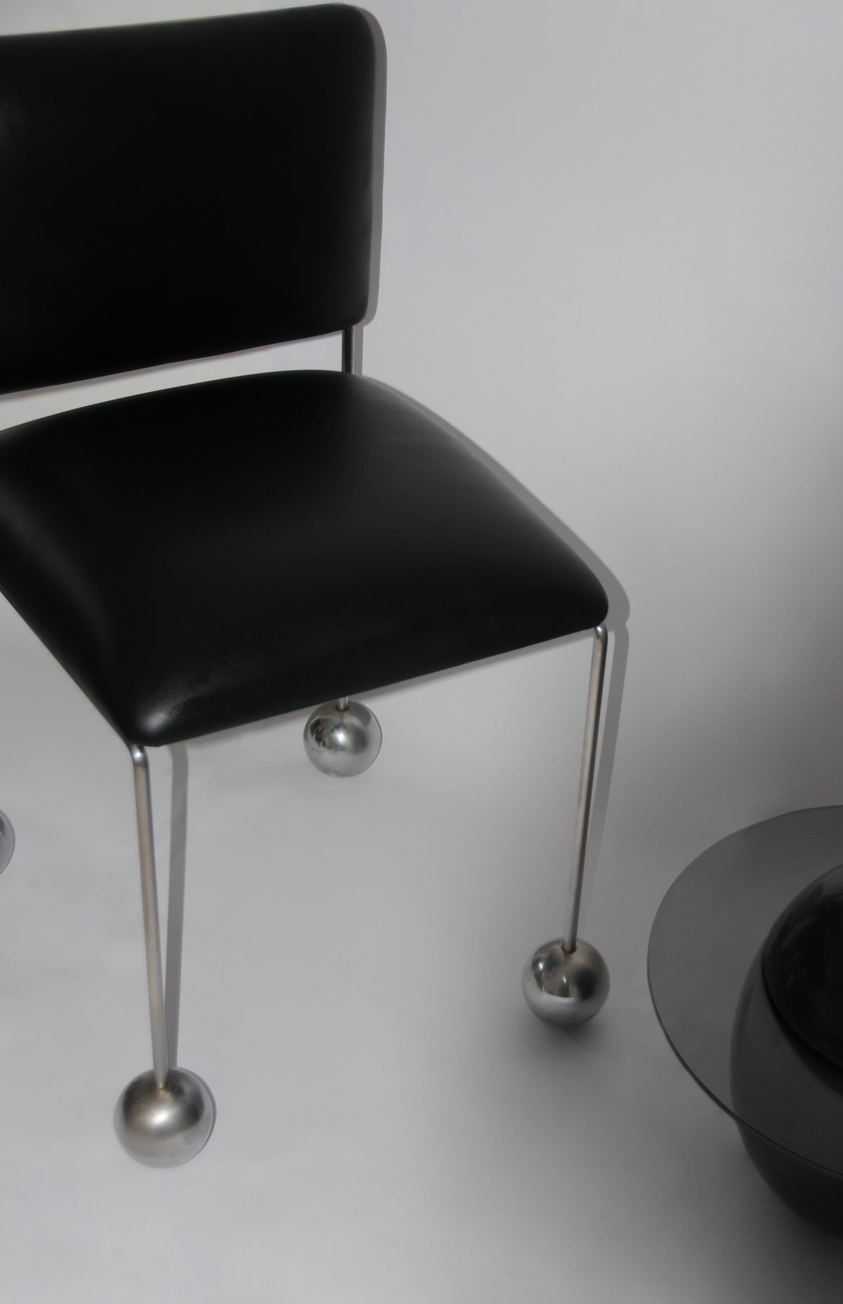 Ball Foot Sculptural Chair in (vegan) leather — view 10