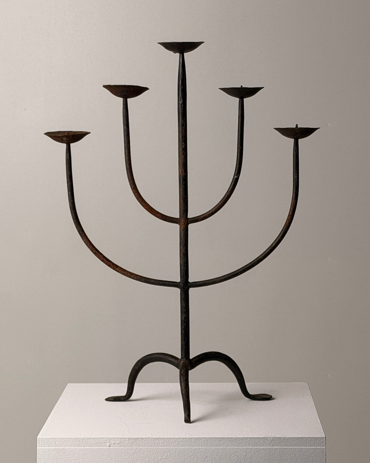 Wrought Iron Candelabrum, France, early 20th century by Figuresdesign | The Oblist — handcrafted dark metal design