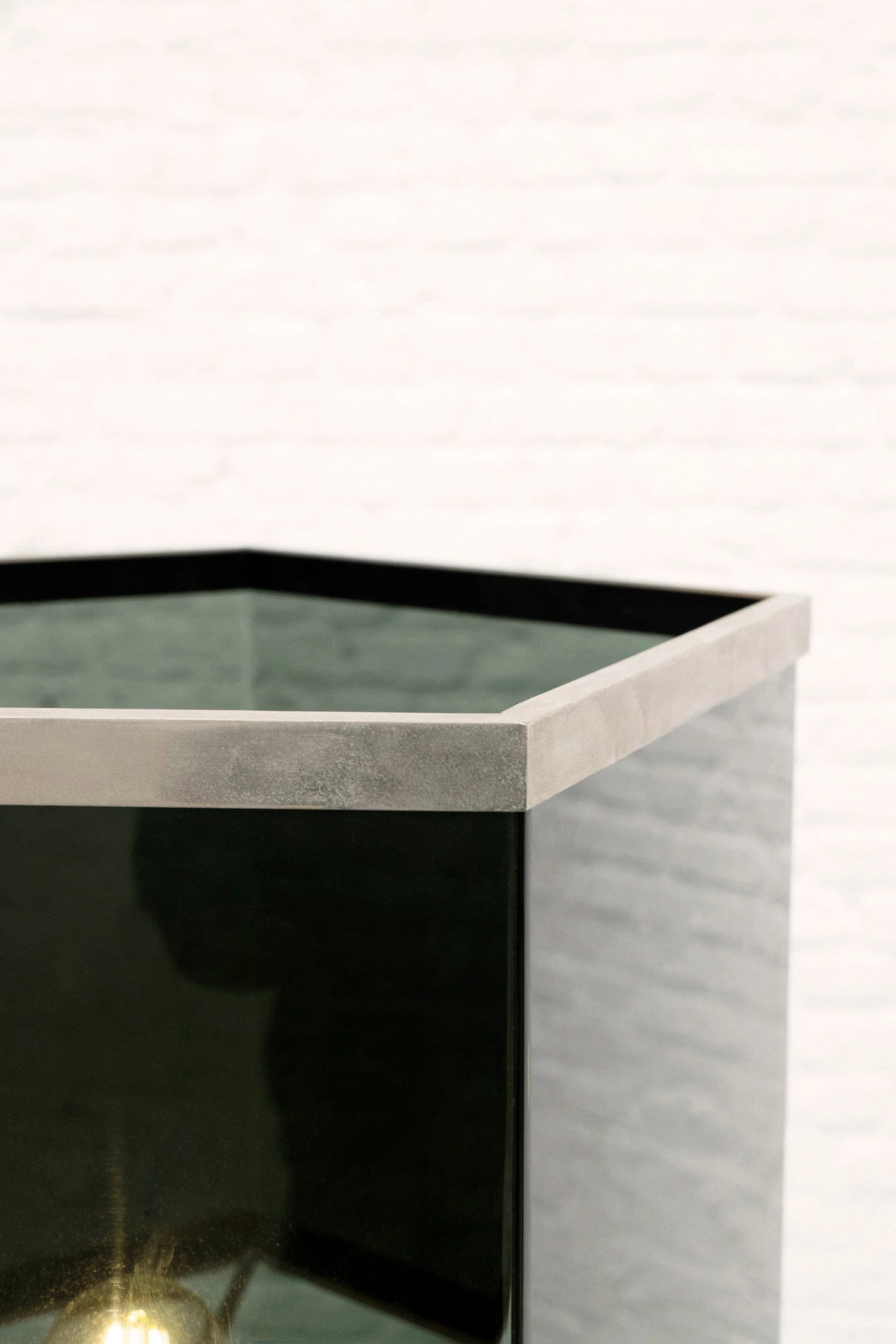 Italian Architectural Table Lamp in Acrylic and Chrome, 1970's — side angle