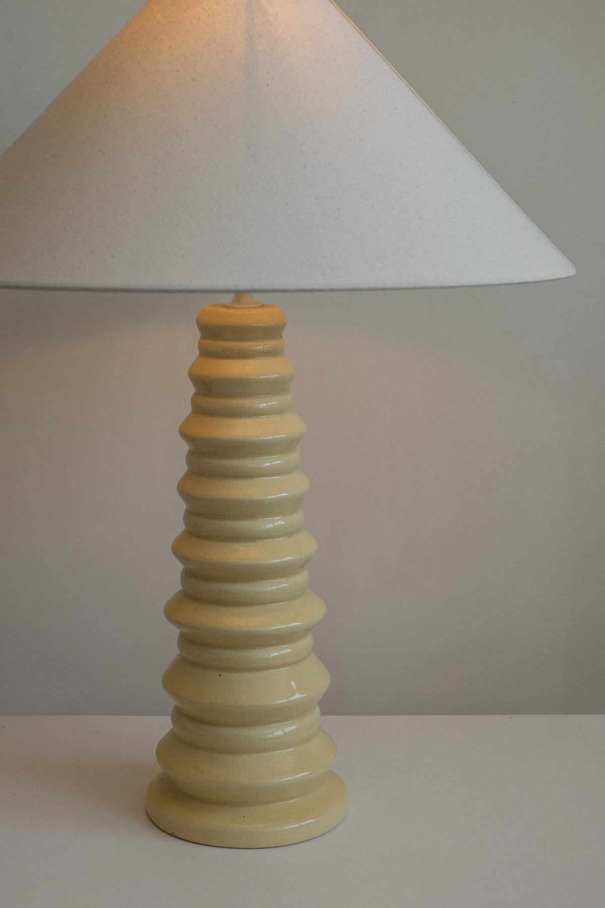 French Ceramic Table Lamp — detail view