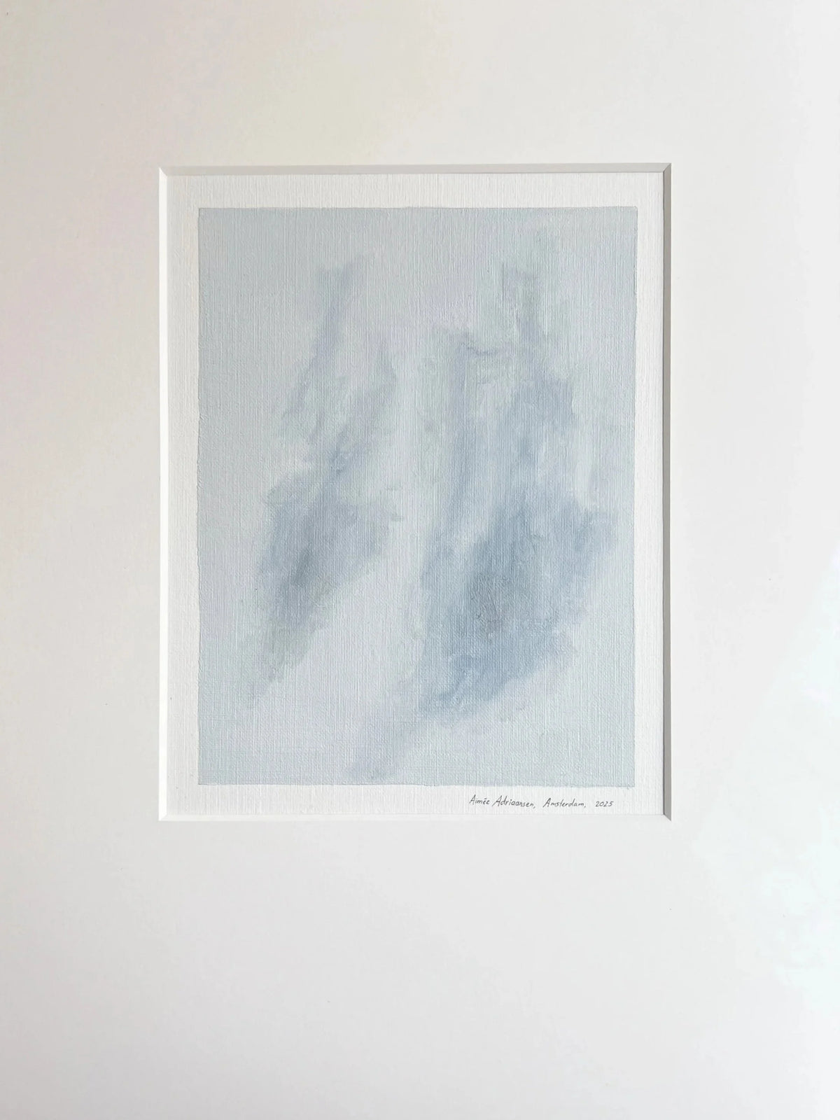 Oil painting on paper - 4 - by Aimée Adriaansen (2025) — close-up of soft blue brushstrokes