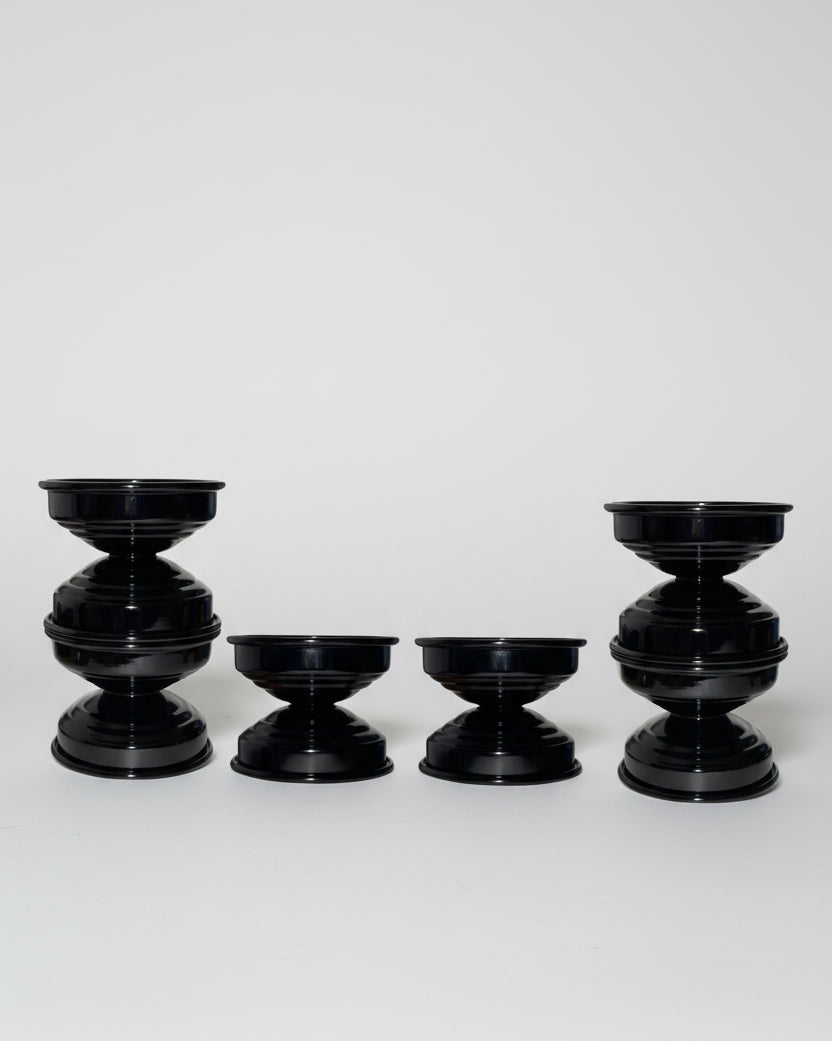 Contemporary Classic Candle Holders in Metal - Licorice Black Collection by CASPAL | The Oblist — licorice black finish, mode
