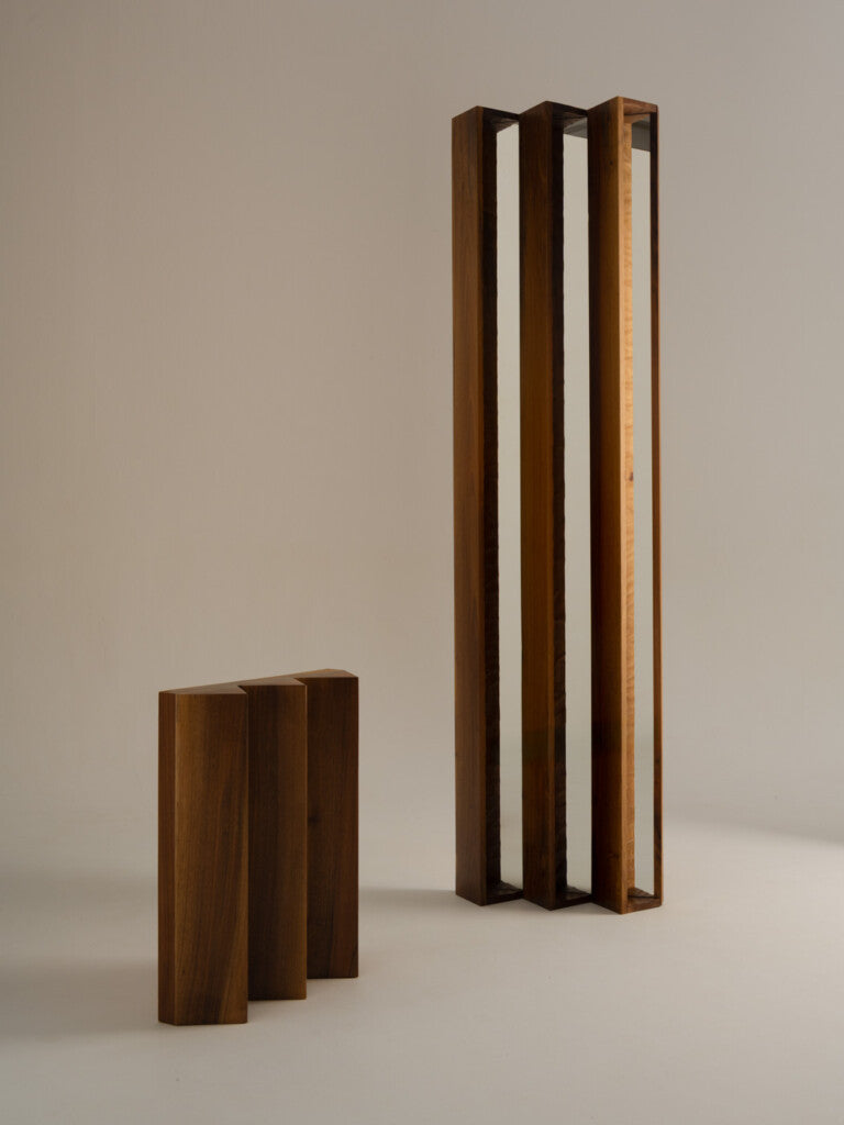 Large Perception Mirror — close-up of wooden frame details