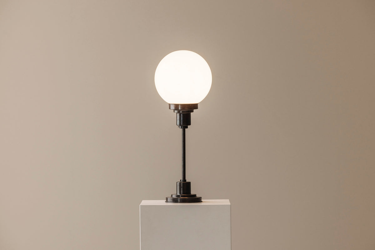 Opaline Art Deco Table Lamp, Sweden 1930s. — lifestyle setting