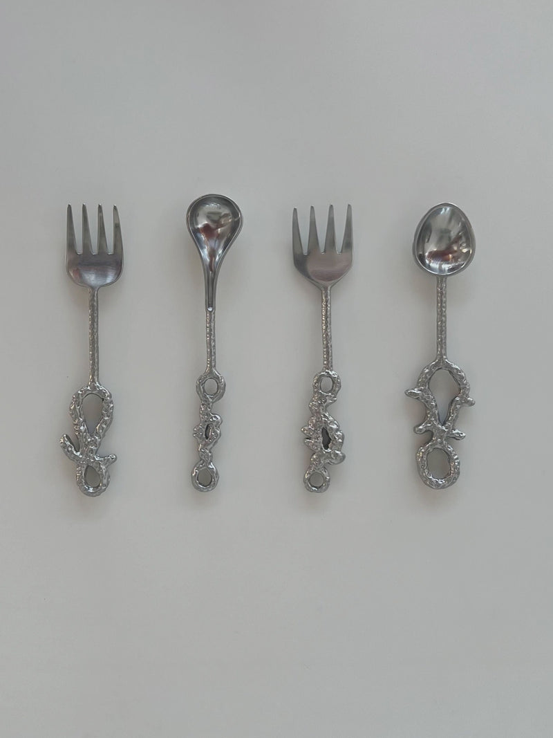 Handcrafted Cutlery by Zerom Studio | The Oblist — silver metal finish
