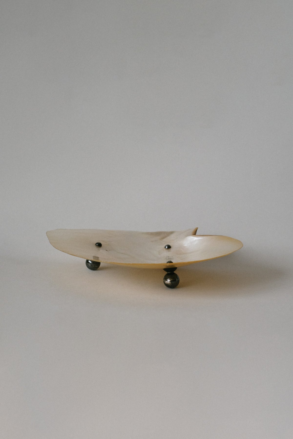 Mother-of-pearl Shell Vide-poches — angled view on neutral background