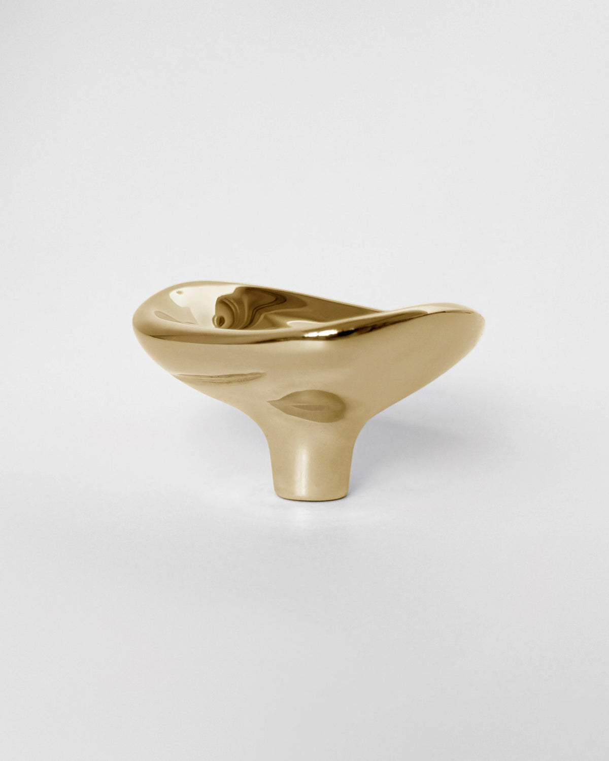 Ripple Hook - Small - Brass — angled view on white background