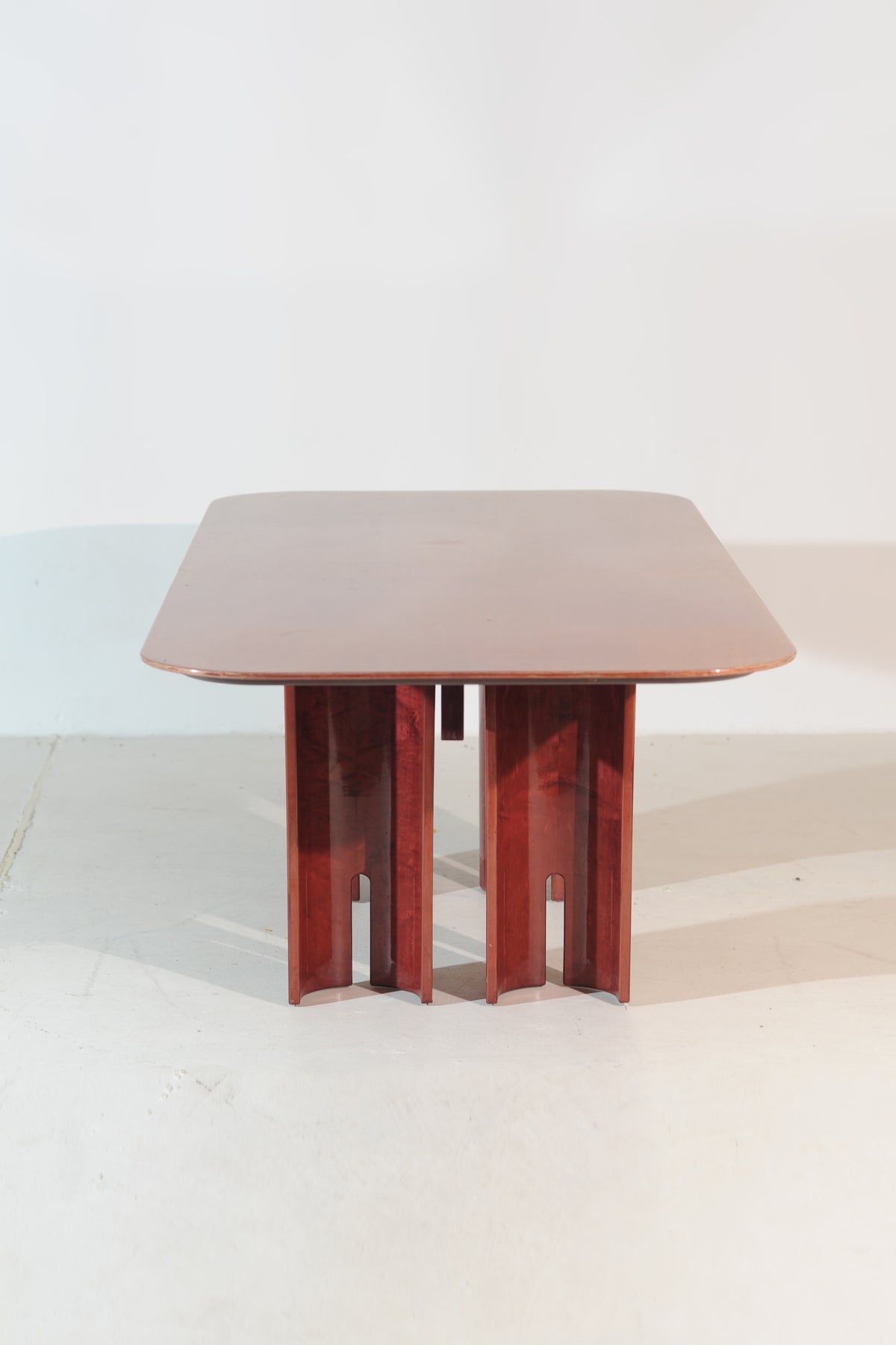 Giovanni Offredi for Saporiti Italian Root Wood Dining Table, 1980 — lifestyle setting