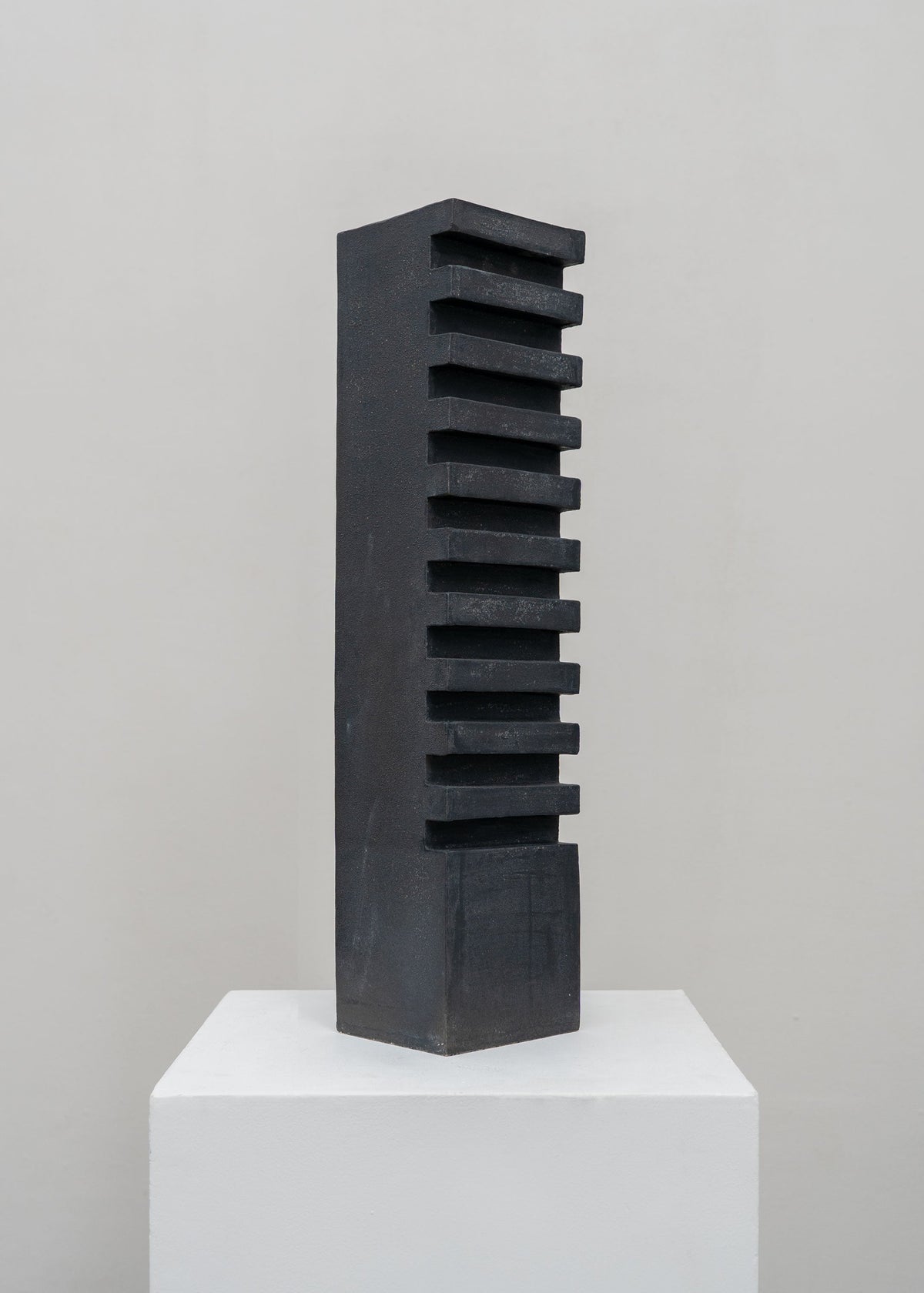 Tall Sculptural Stoneware Vessel by Tom Roberts | The Oblist — handcrafted black stoneware