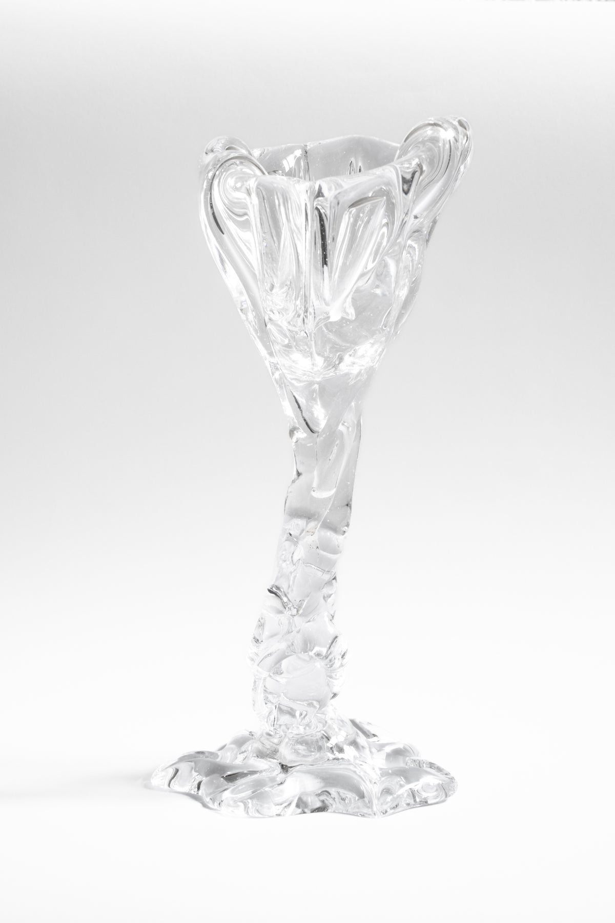 Spiky Cocktail Glass - Transparent — back view highlighting twisted glass stem