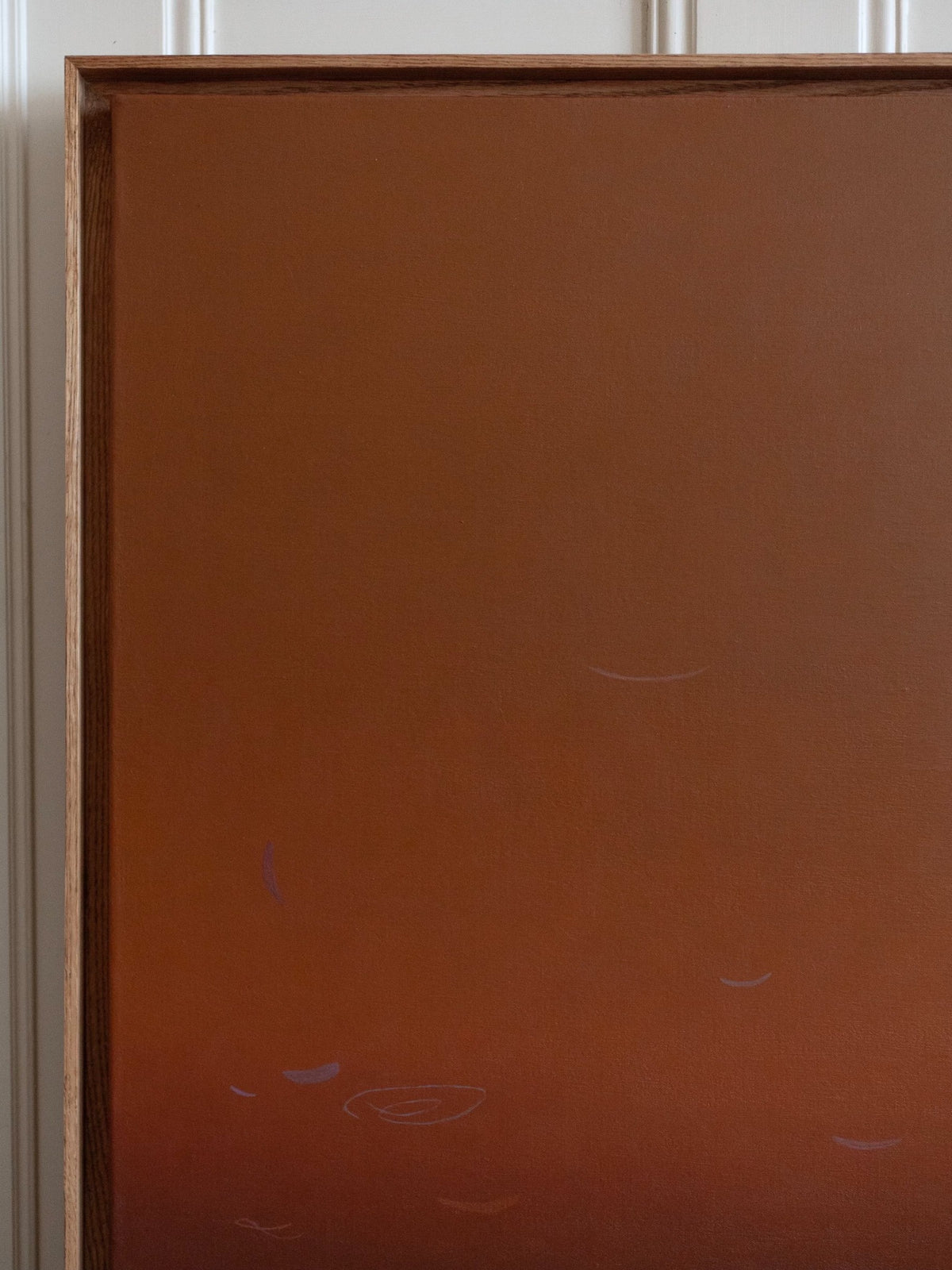 Warm Still, 2026 Painting — side angle showing warm orange hues