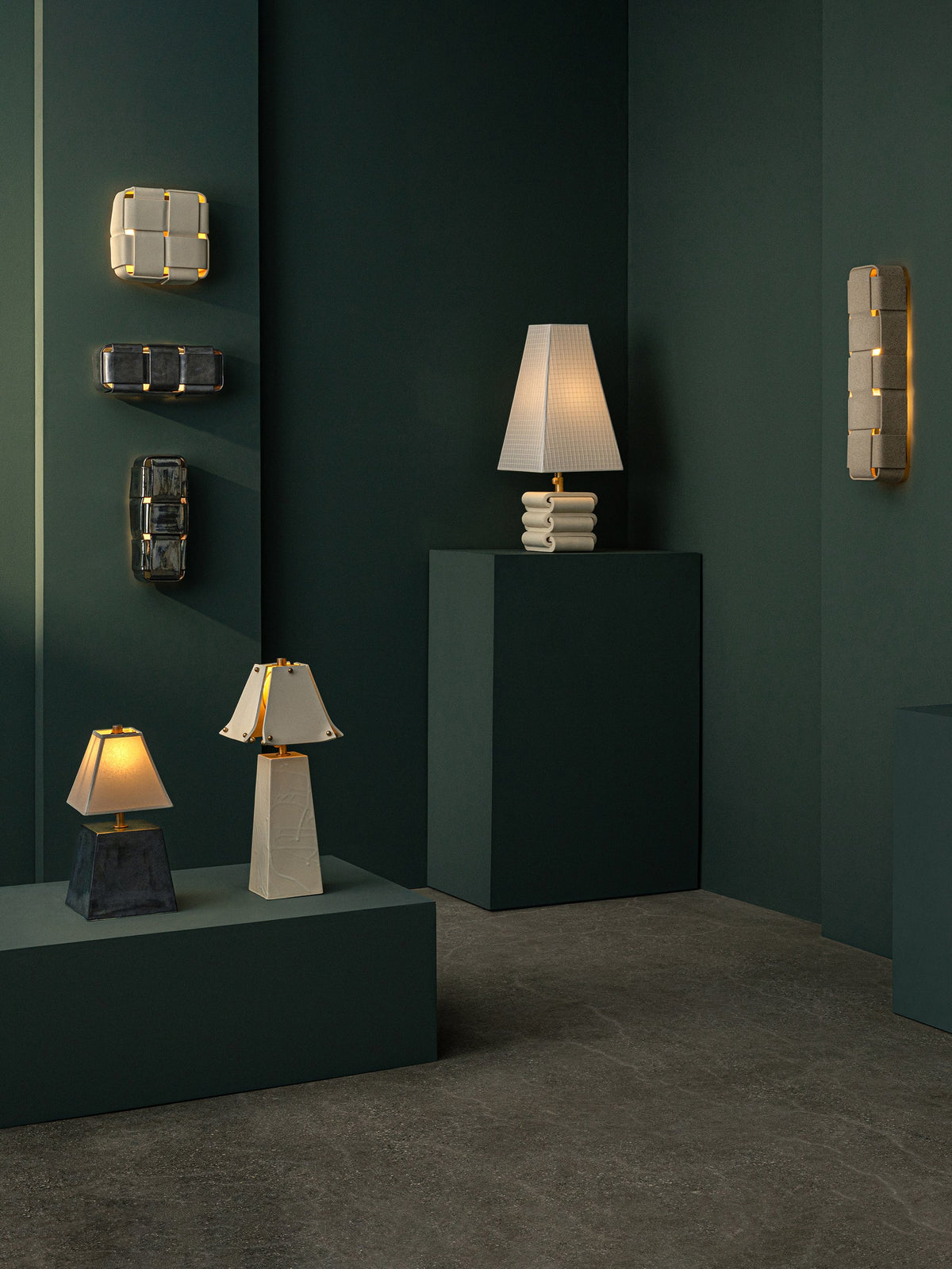 Stria 4 Sconce, Bone — close-up