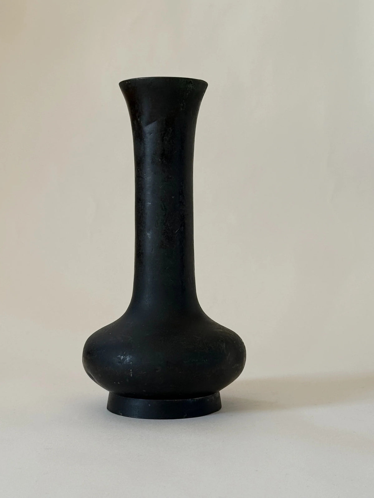 Antique Bronze Vase, Japan, Edo Period — close-up of dark bronze surface