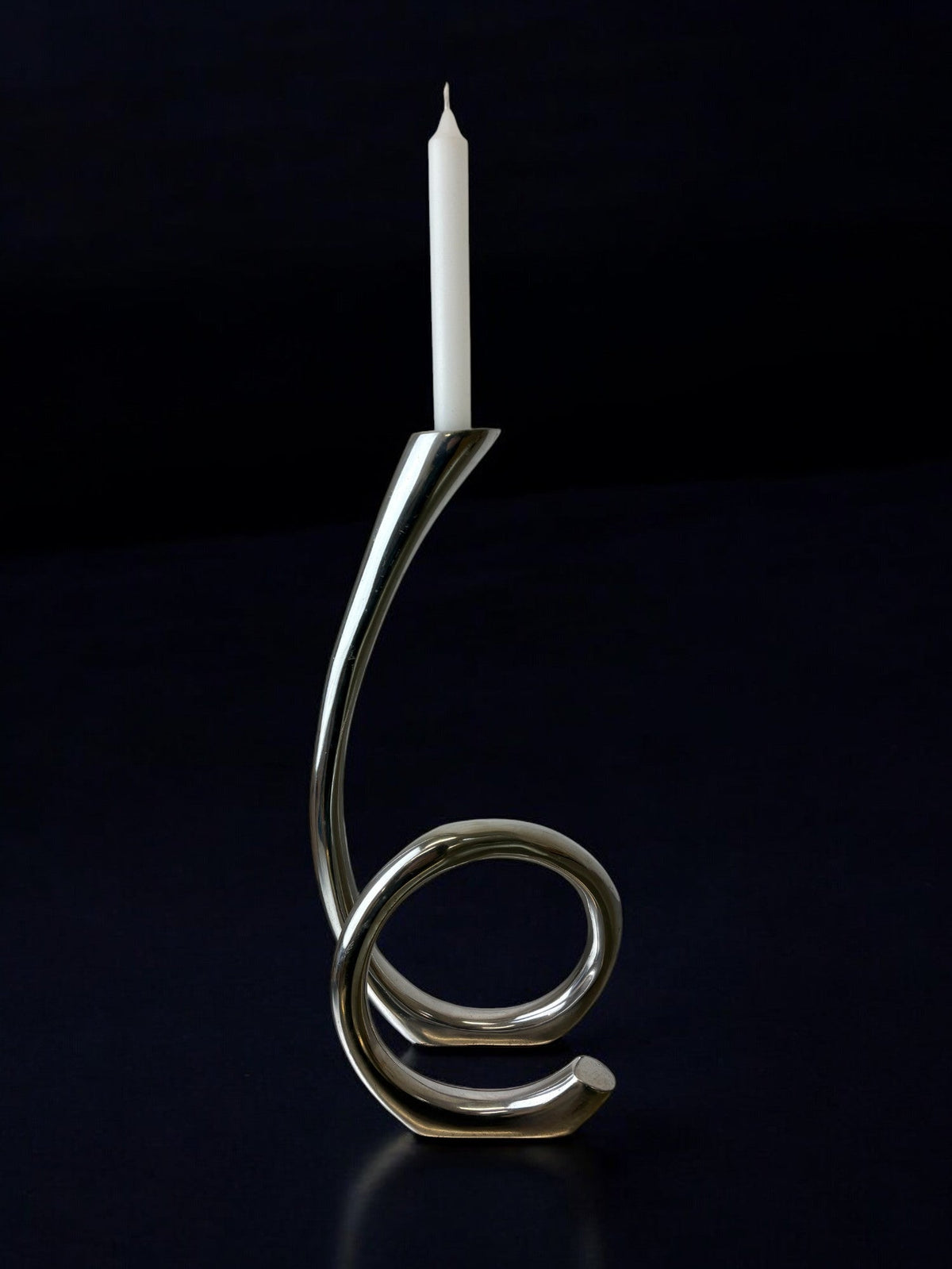 Biomorphic Candleholder, Spain, 1970s by Malamar Studio | The Oblist — polished metal, vintage design