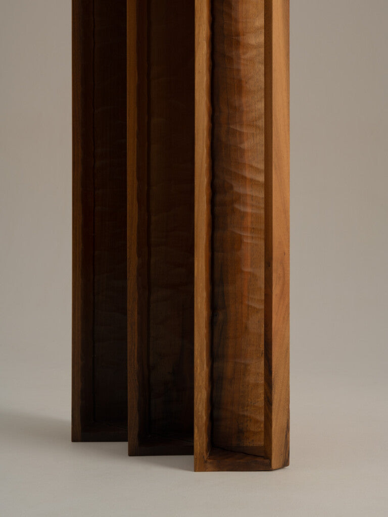 Large Perception Mirror — top view of wooden frame details