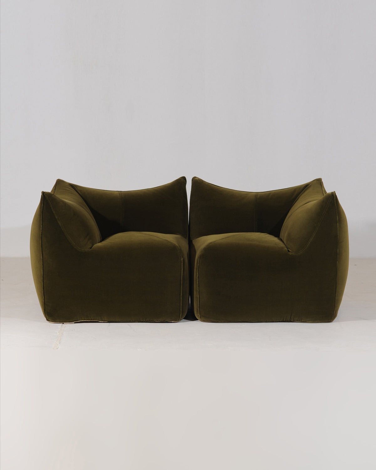 Rare Sectional Sofa 'Le Bambole' by Mario Bellini | The Oblist — olive green velvet upholstery