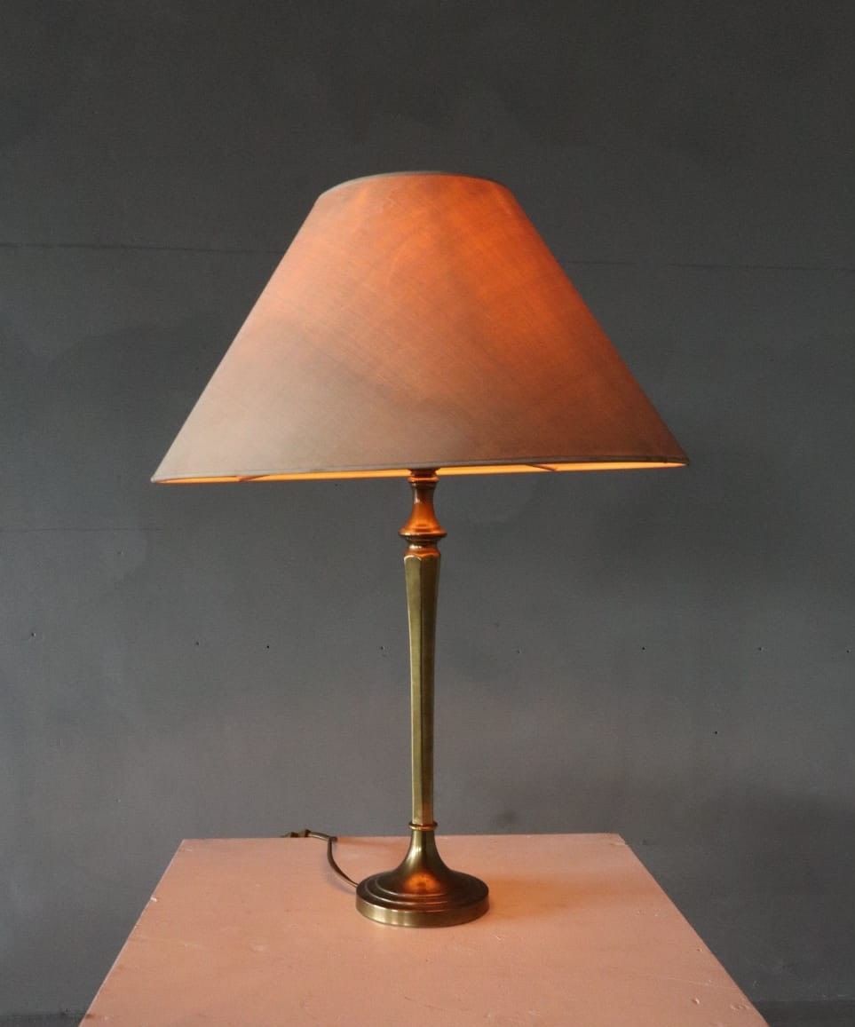 Kullmann Brass Table Lamp – The Netherlands, 1970s — lifestyle setting