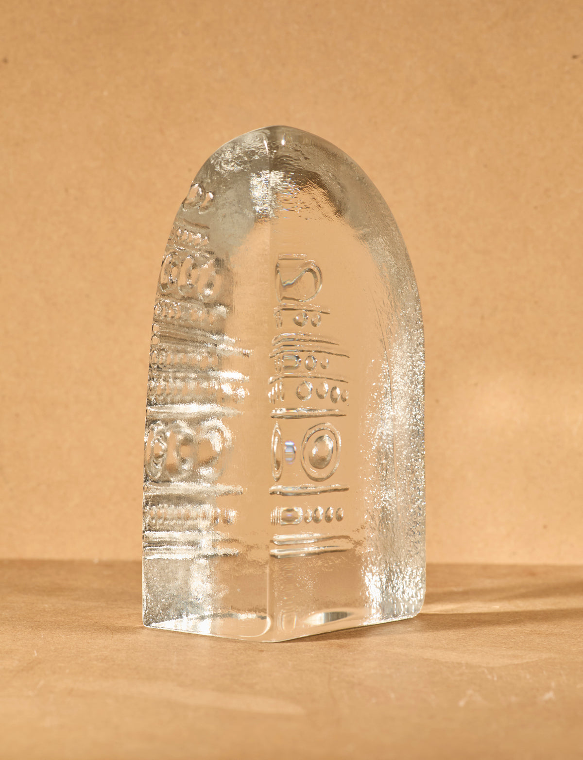 Vintage Bookends in Glass - Vintage Clear Collection — close-up of clear glass texture