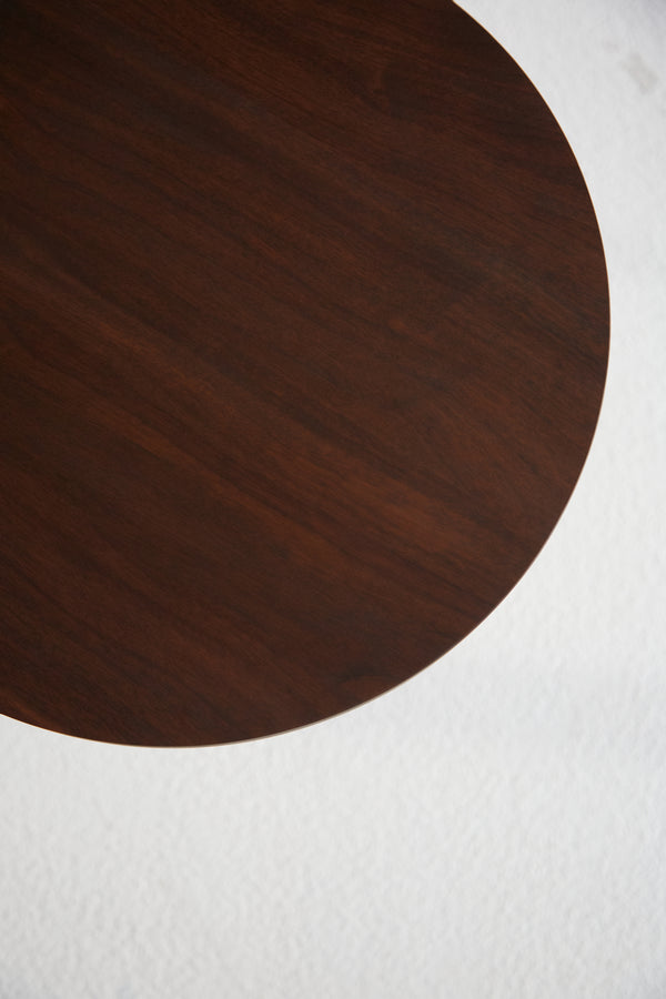 Axel Side Table in Solid Wood — top view of dark wooden surface