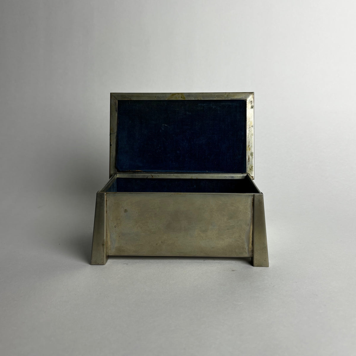Vintage Boxes in Nickel - Lidded Cigarette Collection — in context