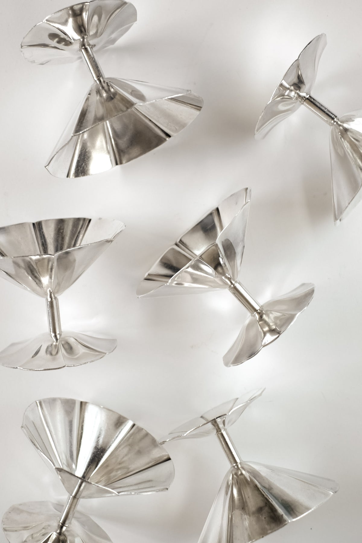 Mid-Century Sola Silver-Plated Ice Coupe Set  — close-up