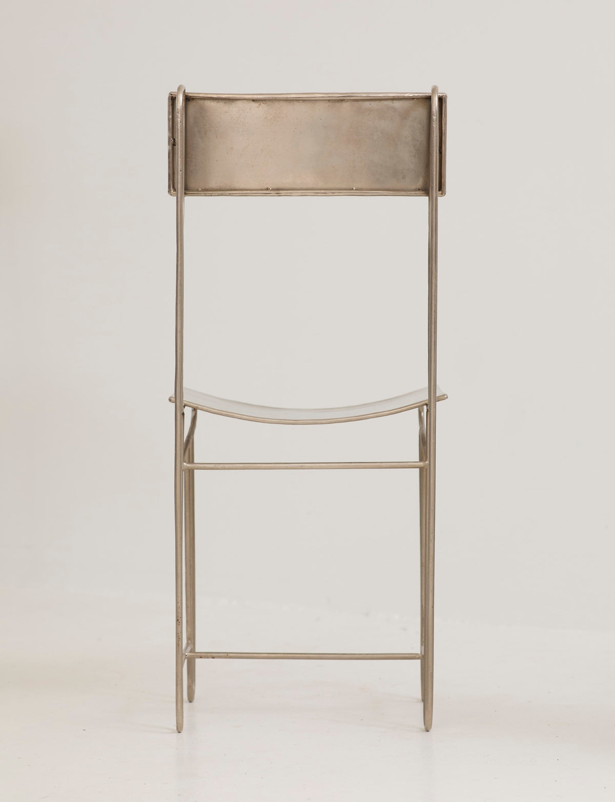 Set of 4 Metal Artist Dining Chairs from France Circa 1960-70 — back view highlighting metal frame and finish