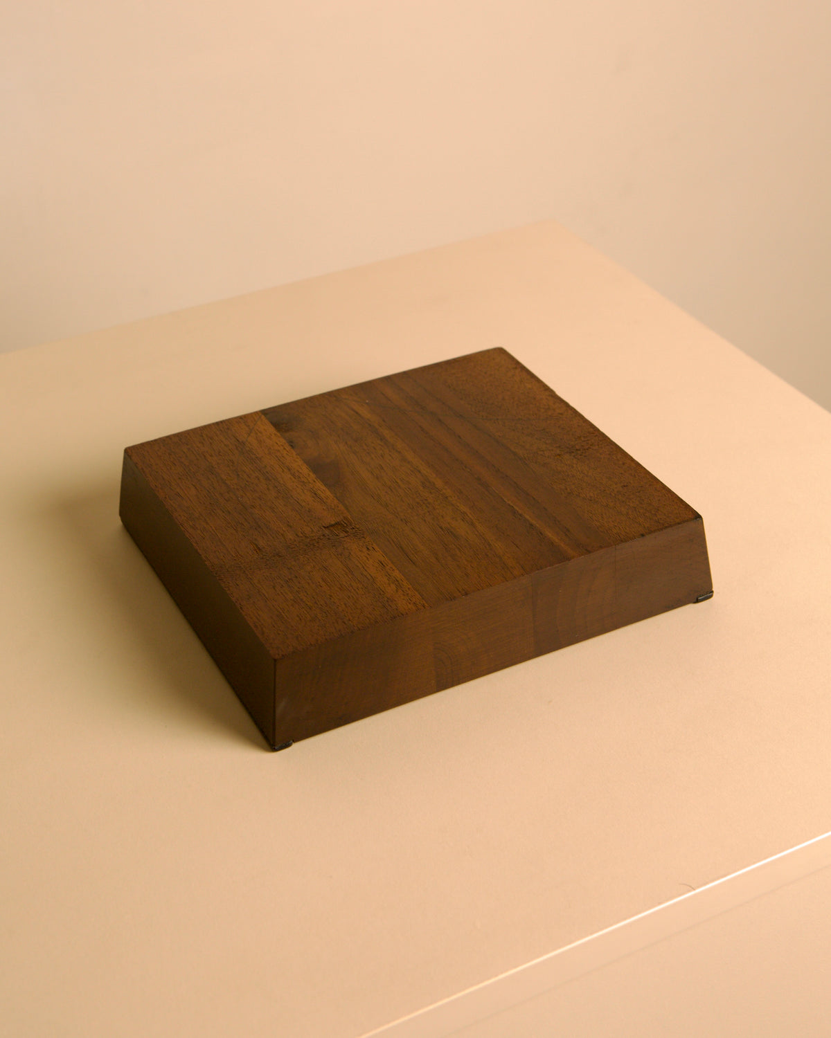 Italian solid wood and black leather ashtray, 1960s — additional view