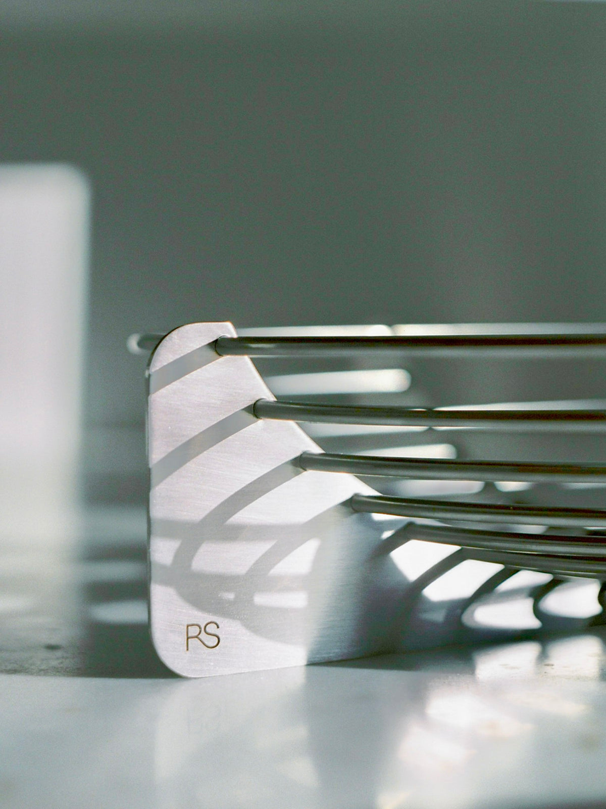 Draft Bowl Large — side angle showing brushed metal finish