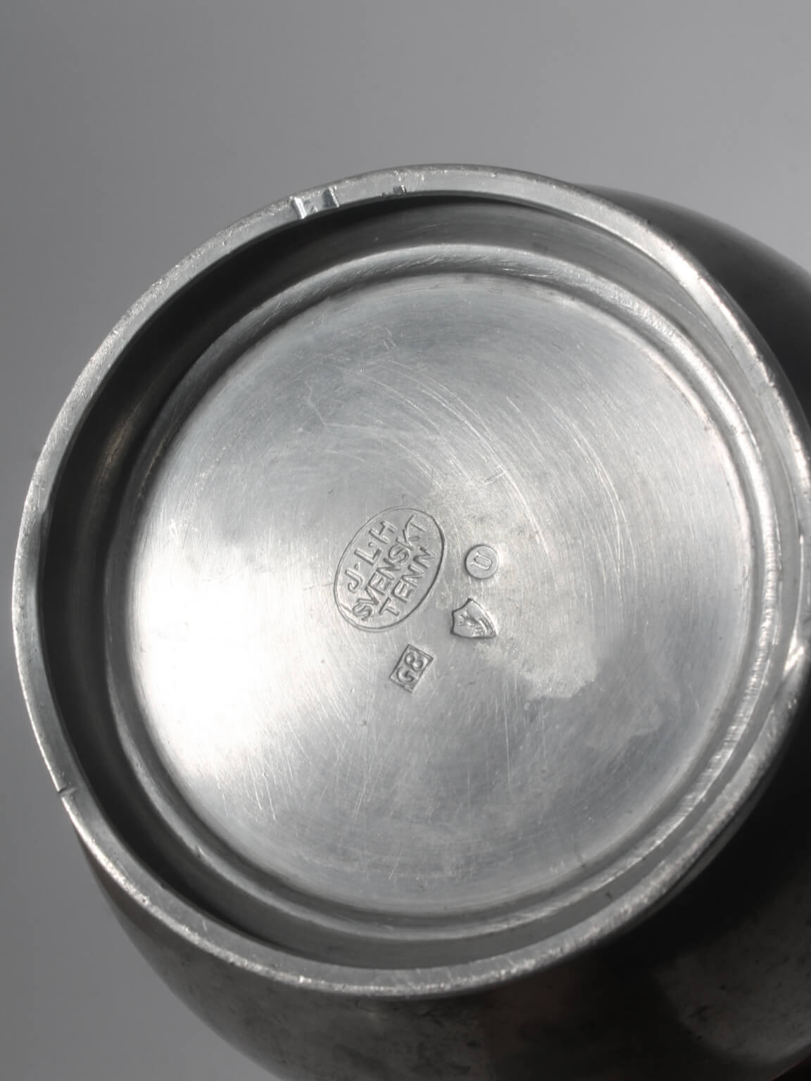 J. L. Hultman Art Deco Pewter Vase for Svenskt Tenn, 1930s — lifestyle setting