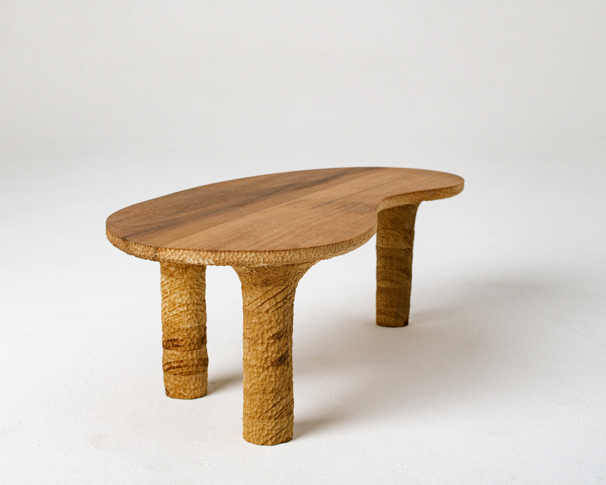 Organic Textured Coffee Table — back view highlighting natural wood grain