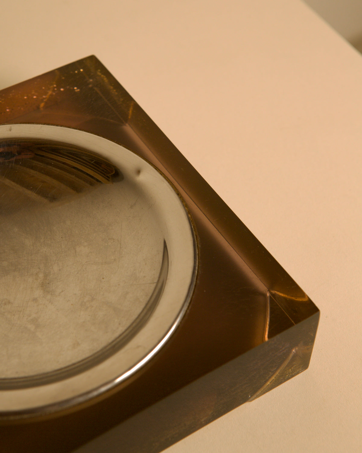 talian Square Metal and Resin Catchall Dish, 1960s — alternate view