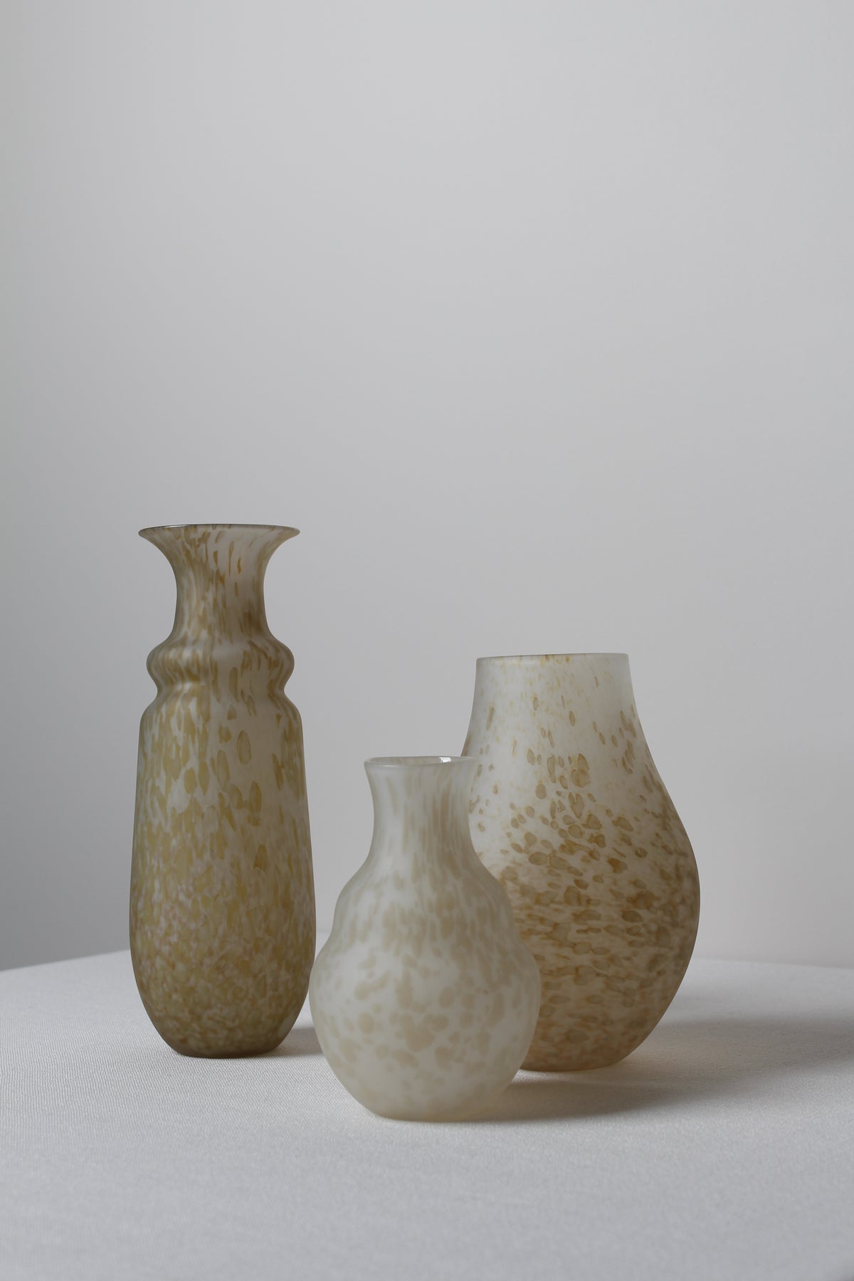 Medium Speckled Vase in Caramel — side angle