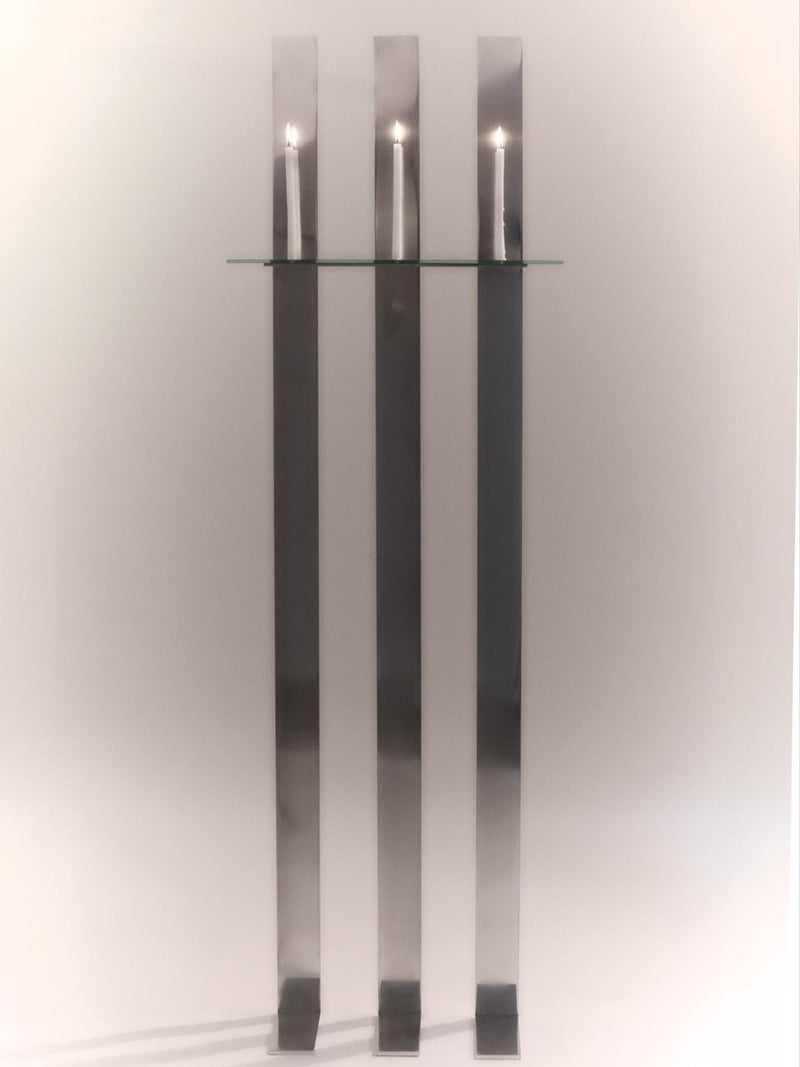 Chandelier “Absence” - Scuptural Candle Holder made of Antique Glass and Aluminium by Luc Sciberras | The Oblist