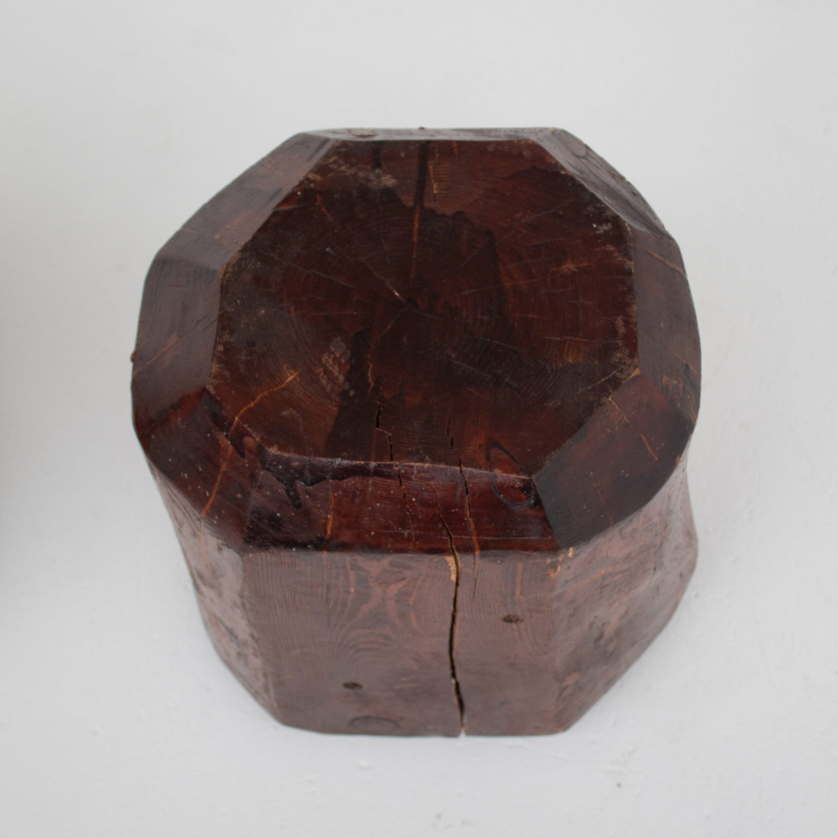 Sculptural Solid Wood Stools – Pair of Two Primitive Blocks — view 10