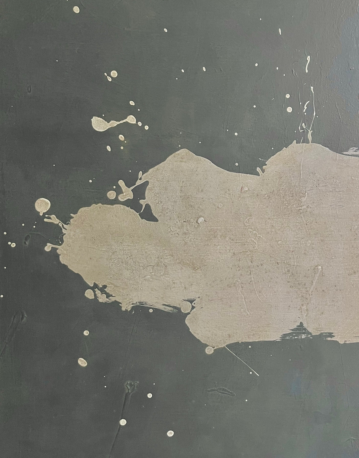 "Breaking Wave" Painting in Ink, Oil and Charcoal on Canvas — side angle