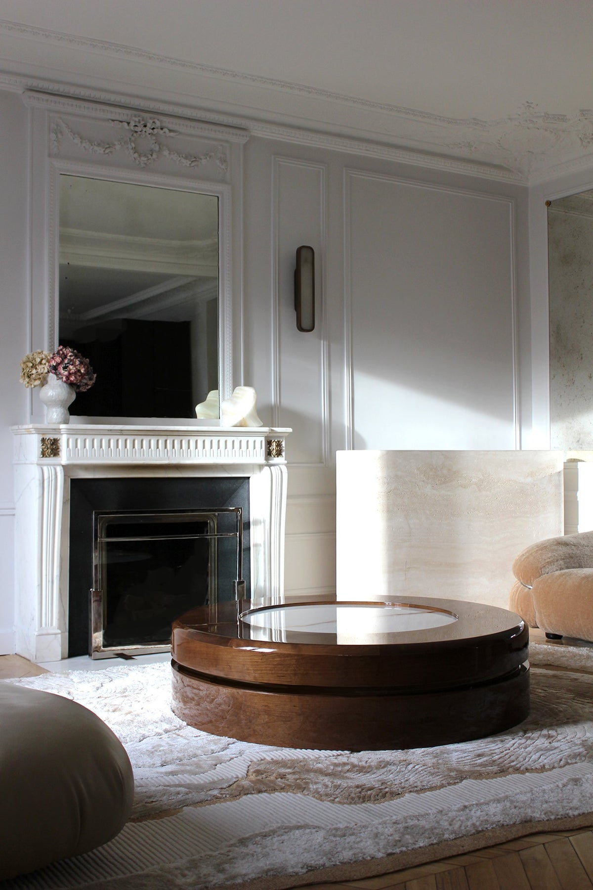 Yoyo Wooden And Shell Onyx Coffee Table — lifestyle setting