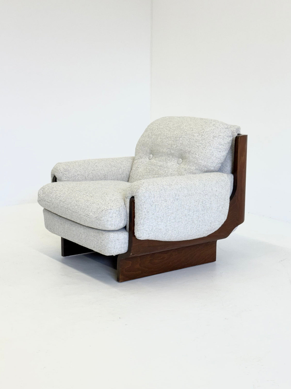 Italian Brutalist - mid century armchair — side angle