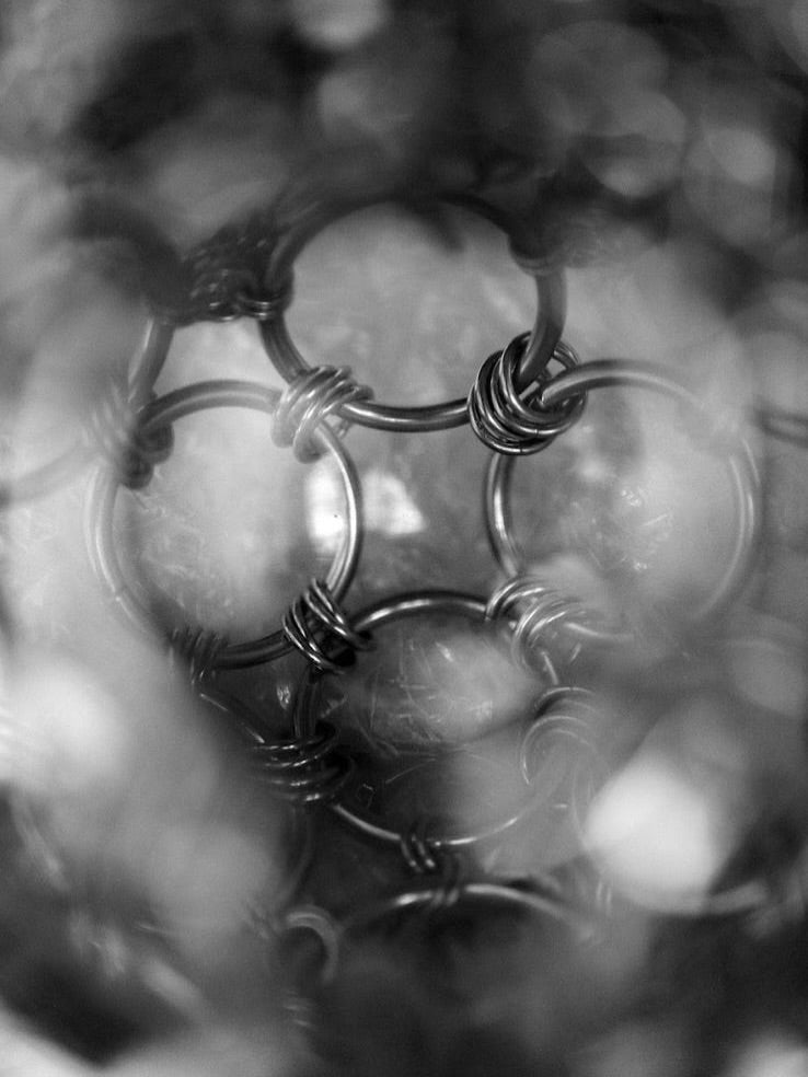 Single-Pendant 'Chainmail Droplet' Chandelier — close-up