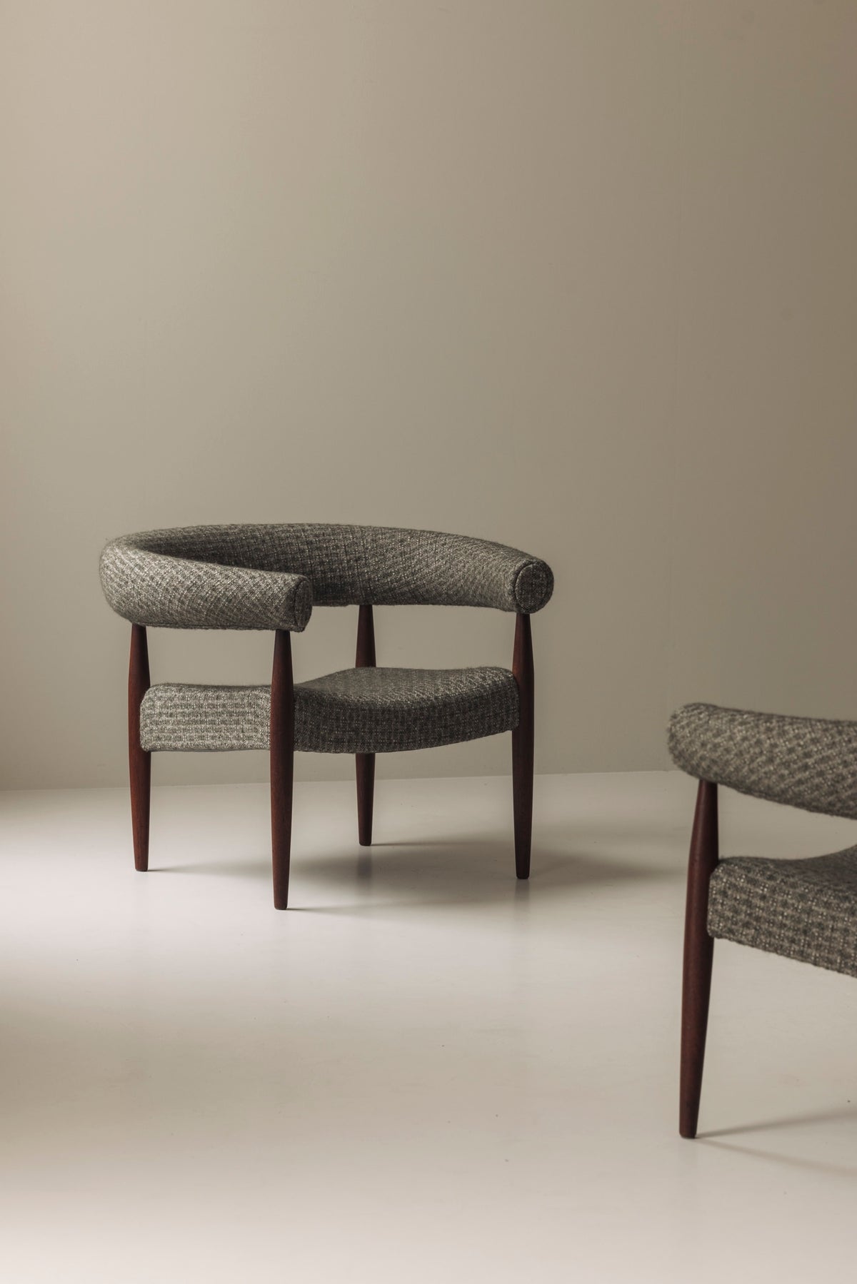 Very rare set of 'Ring Chairs' by Nanna and Jørgen Ditzel, Denmark 1958 — side angle