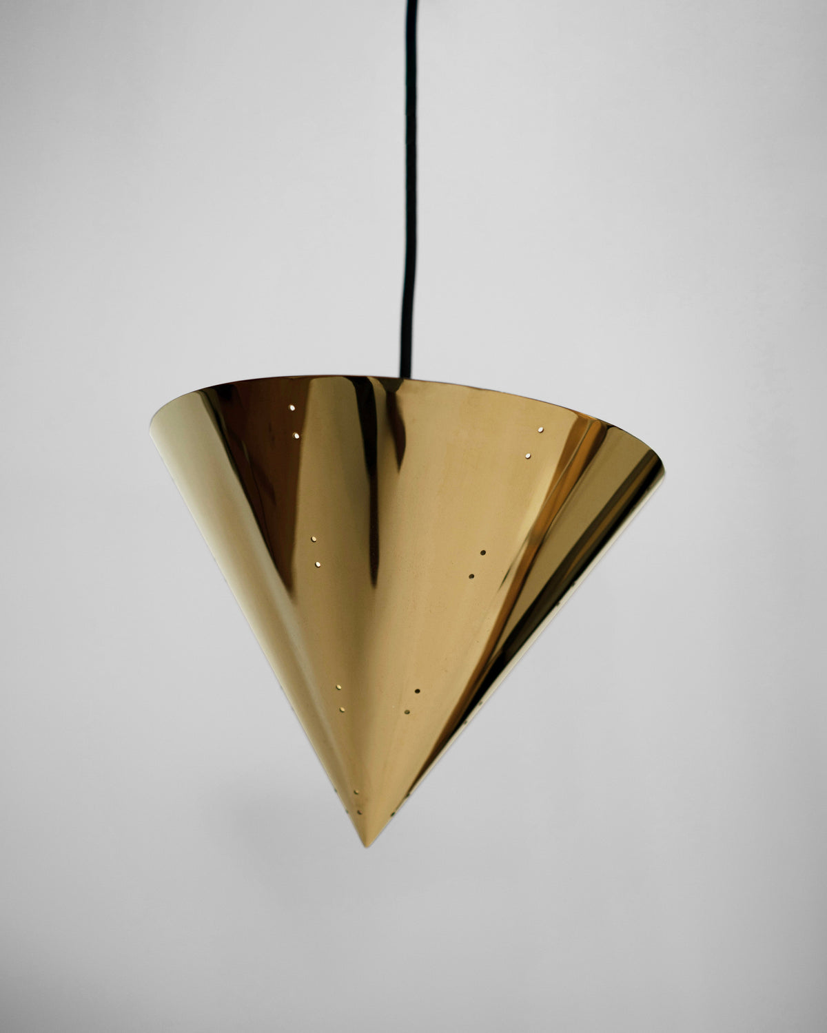 October Ceiling Lamp - Polished Brass — side angle highlighting polished brass finish