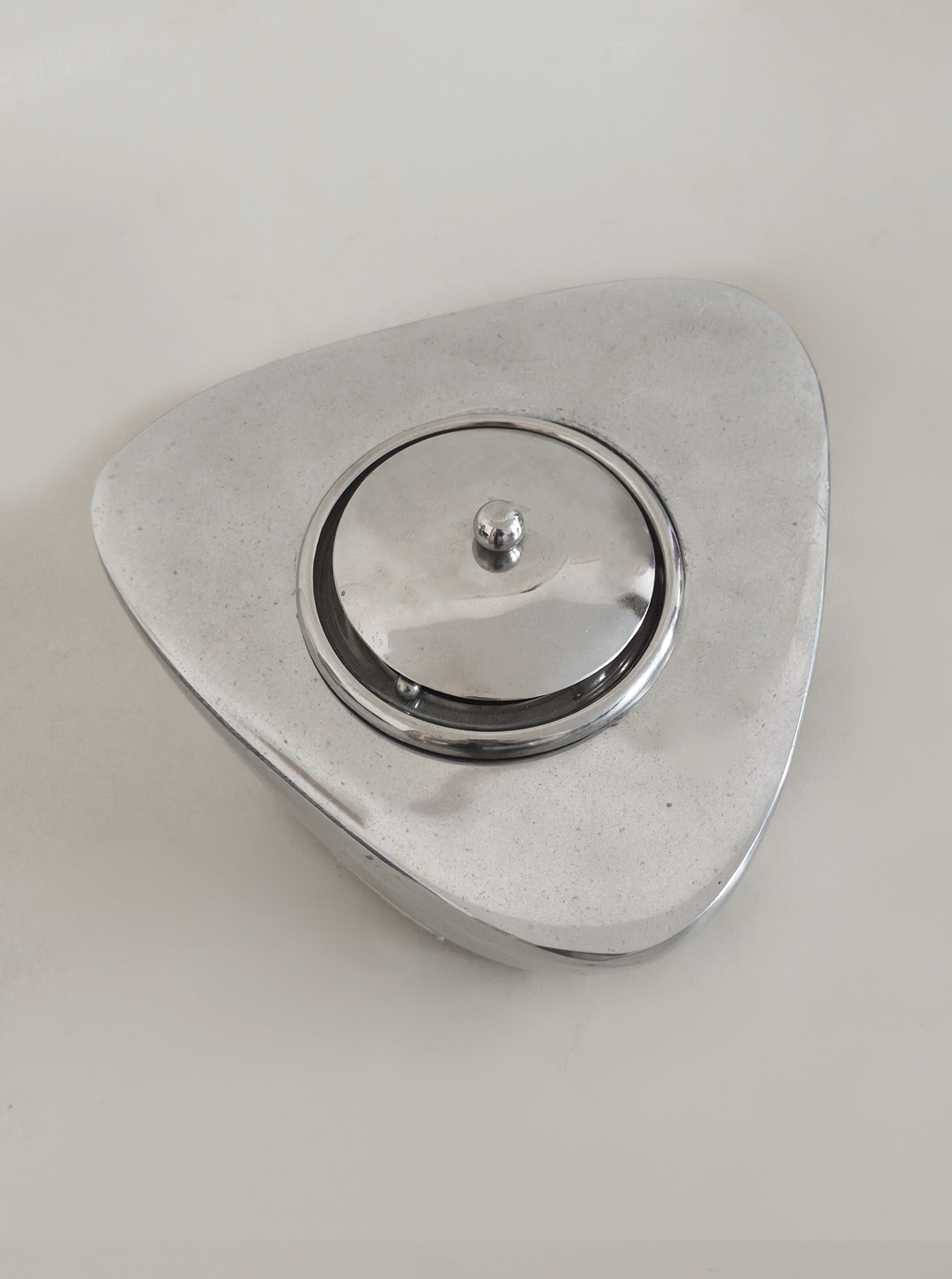 Large Brass Box — top view of triangular brass design
