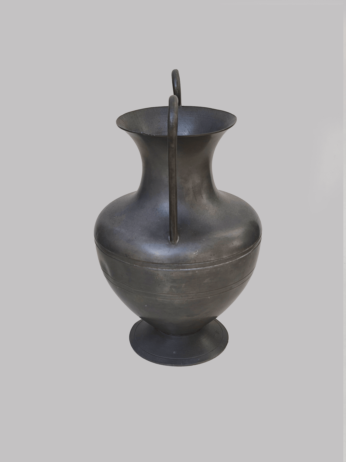 Pewter Amphorae Vase — side angle highlighting handcrafted design