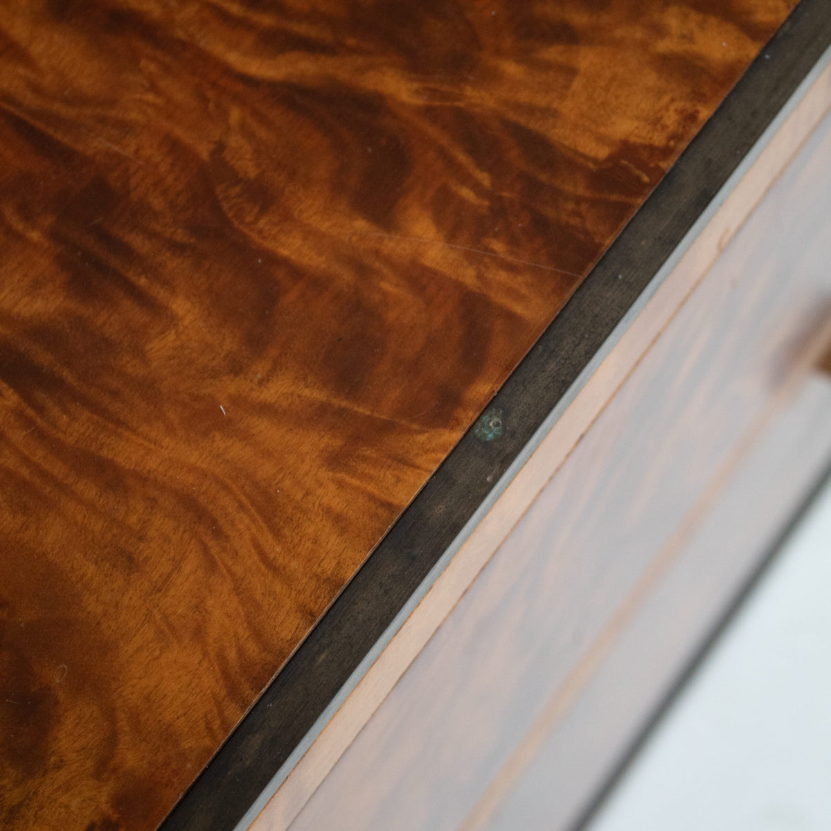 Vintage Burl Wood Cube Cabinet with Two Drawers — view 9