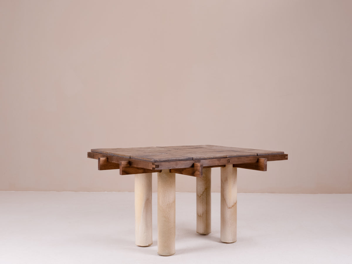 Wabi Sabi Coffee Table in Wood & Clay - Ivory White Edition — view 10